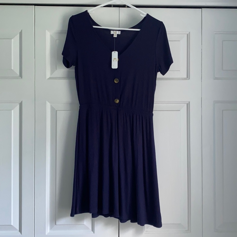 Navy Blue Button Down Dress